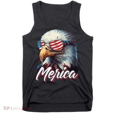 Merica Patriotic American Bald Eagle Funny 4th of July Tank Top