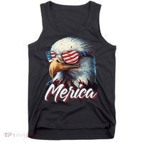 Merica Patriotic American Bald Eagle Funny 4th of July Tank Top thumb 0