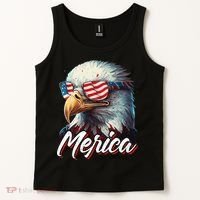 Merica Patriotic American Bald Eagle Funny 4th of July Tank Top thumb 2