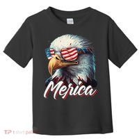 Merica Patriotic American Bald Eagle Funny 4th of July Toddler T-Shirt thumb 0