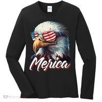 Merica Patriotic American Bald Eagle Funny 4th of July Women's Long Sleeve Shirt thumb 0