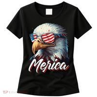 Merica Patriotic American Bald Eagle Funny 4th of July Women's T-Shirt thumb 0