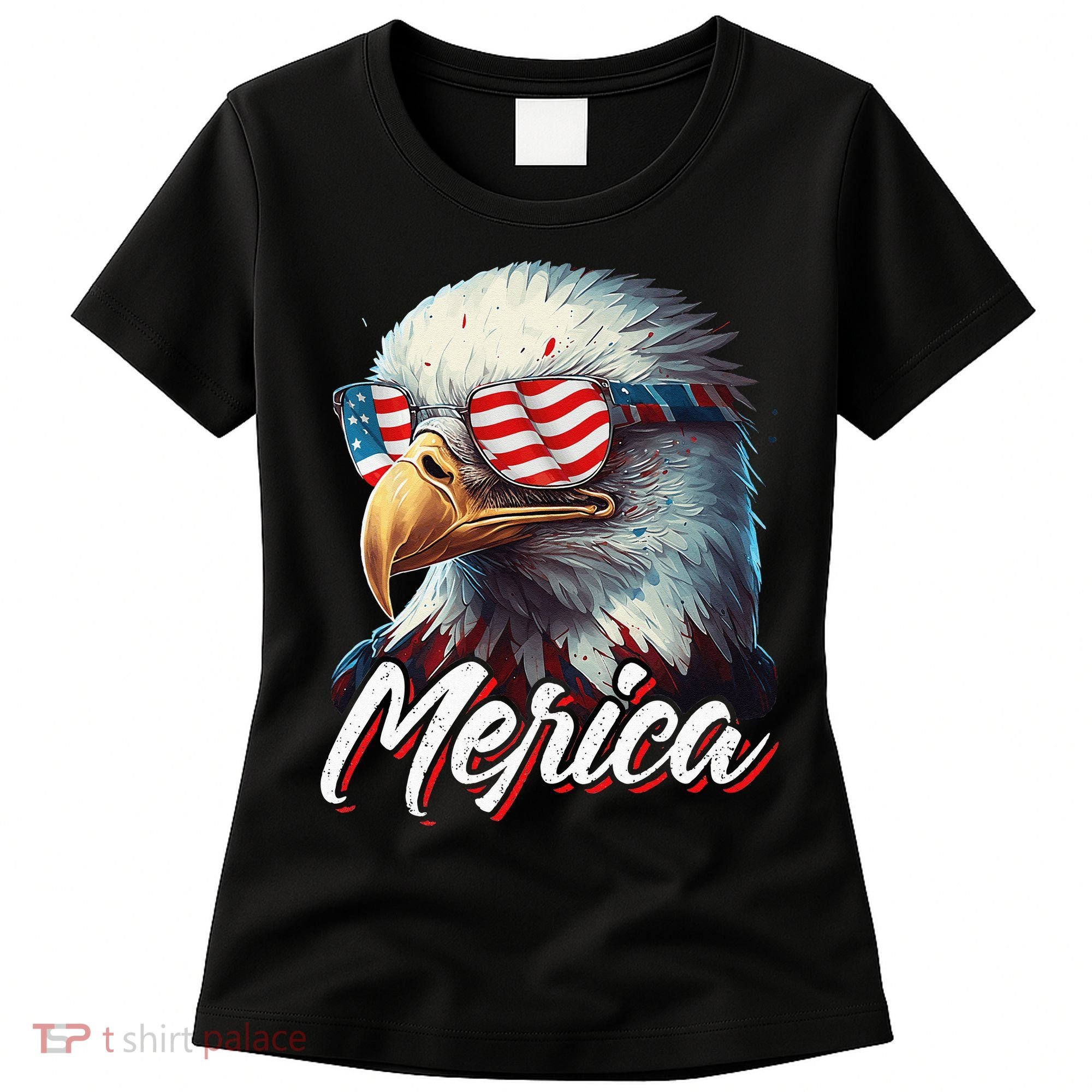 Merica Patriotic American Bald Eagle Funny 4th of July Women's T-Shirt