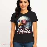 Merica Patriotic American Bald Eagle Funny 4th of July Women's T-Shirt thumb 4