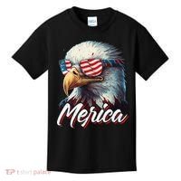 Merica Patriotic American Bald Eagle Funny 4th of July Kids T-Shirt thumb 0