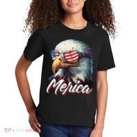 Merica Patriotic American Bald Eagle Funny 4th of July Kids T-Shirt thumb 2