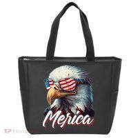 Merica Patriotic American Bald Eagle Funny 4th of July Tote Bag thumb 0