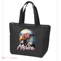 Merica Patriotic American Bald Eagle Funny 4th of July Tote Bag thumb 3