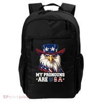 My Pronouns Are Usa Funny Eagle 4 July American Backpack thumb 0