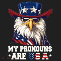 My Pronouns Are Usa Funny Eagle 4 July American Tumbler thumb 3