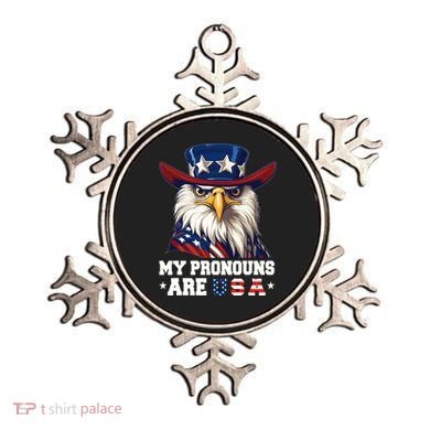 My Pronouns Are Usa Funny Eagle 4 July American Ornament