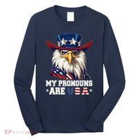 My Pronouns Are Usa Funny Eagle 4 July American Long Sleeve Shirt thumb 0