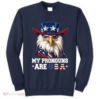 My Pronouns Are Usa Funny Eagle 4 July American Sweatshirt thumb 0