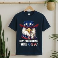 My Pronouns Are Usa Funny Eagle 4 July American T-Shirt thumb 2