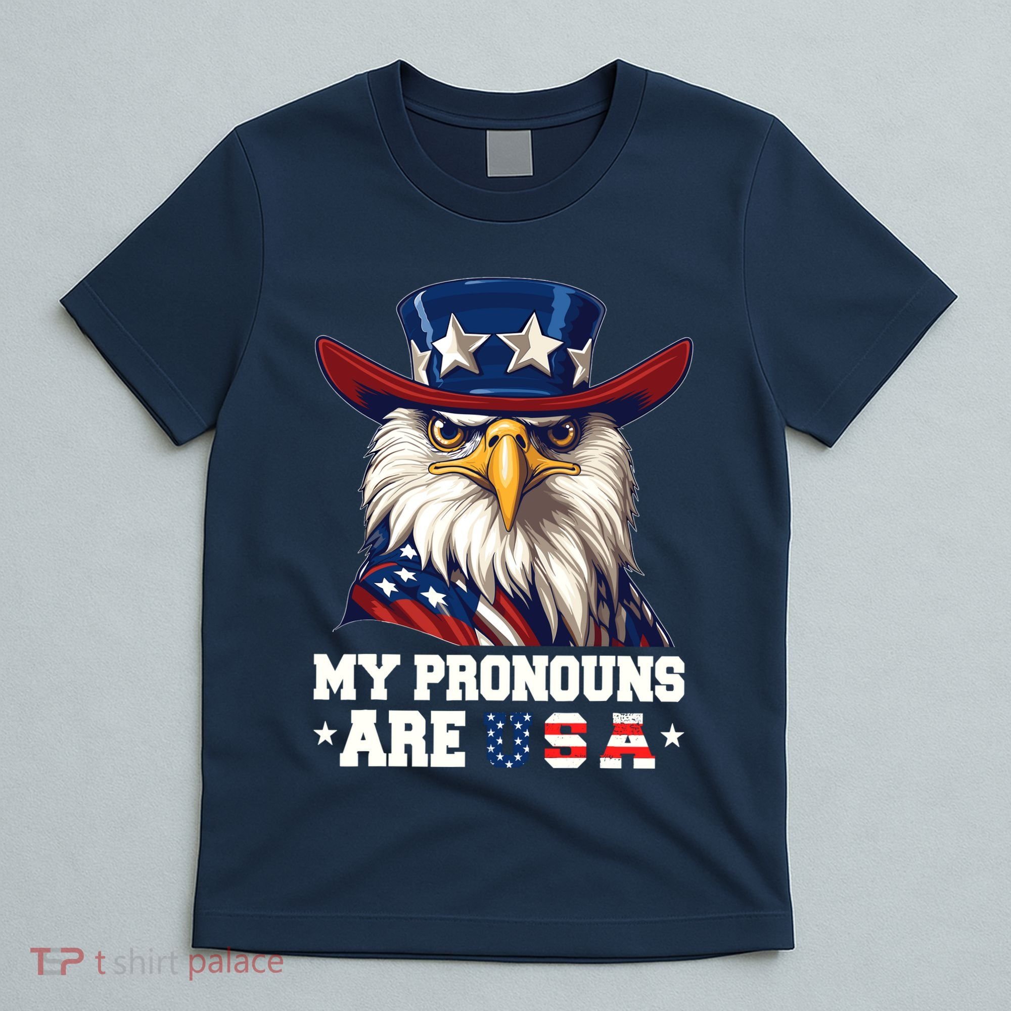 My Pronouns Are Usa Funny Eagle 4 July American T-Shirt