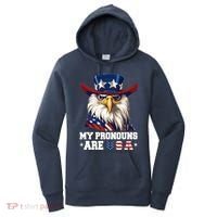 My Pronouns Are Usa Funny Eagle 4 July American Women's Hoodie thumb 0