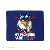 My Pronouns Are Usa Funny Eagle 4 July American Mousepad thumb 0