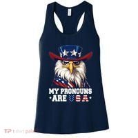 My Pronouns Are Usa Funny Eagle 4 July American Women's Tank Top thumb 0