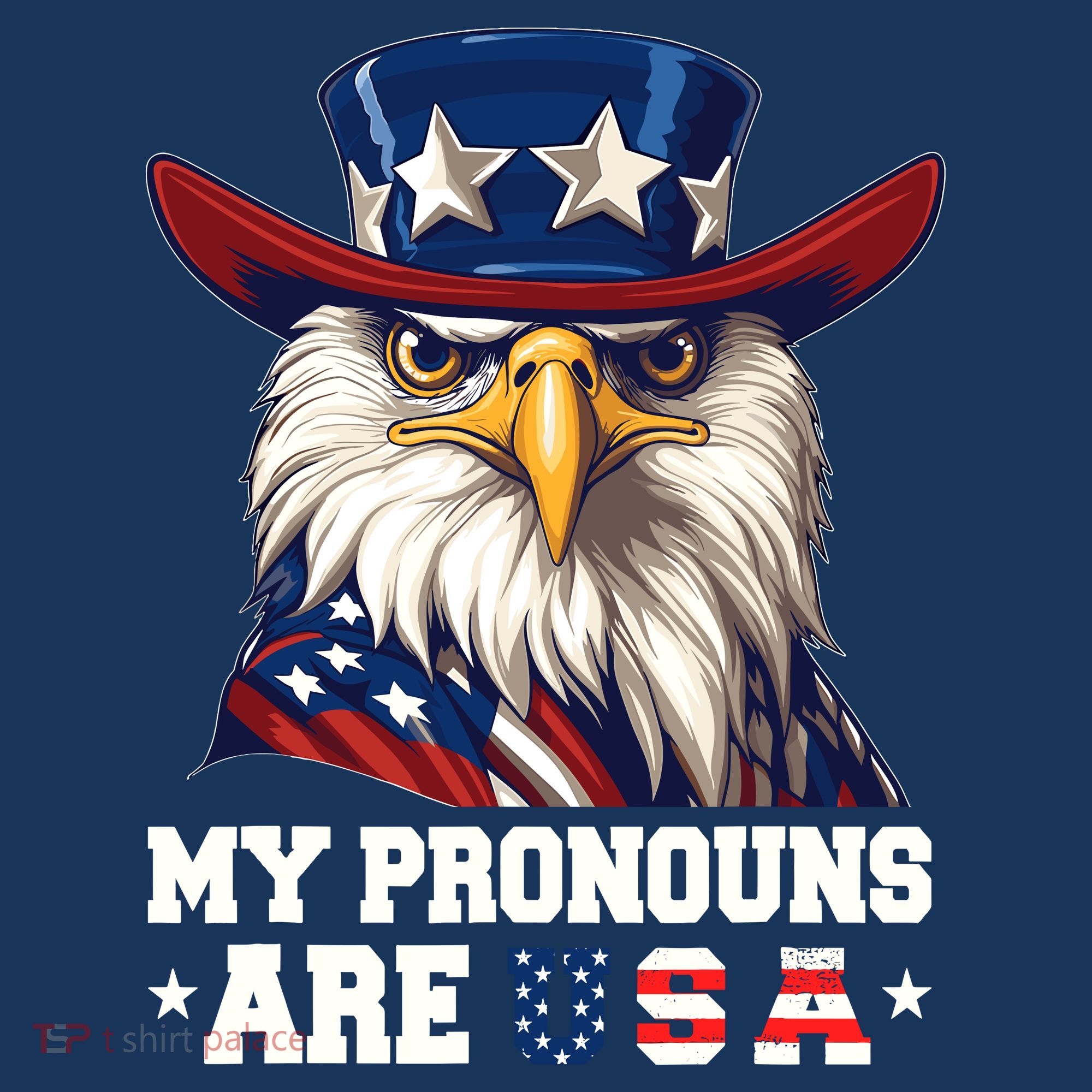 My Pronouns Are Usa Funny Eagle 4 July American Women's Tank Top