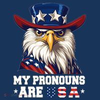 My Pronouns Are Usa Funny Eagle 4 July American Baby Bodysuit thumb 2