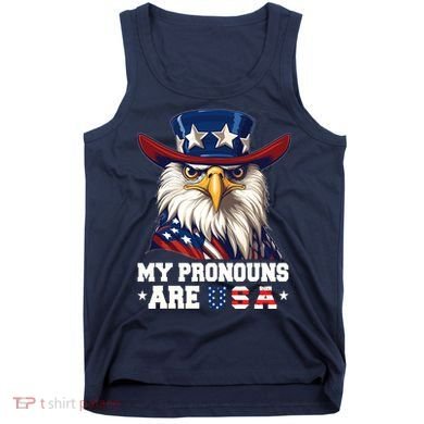My Pronouns Are Usa Funny Eagle 4 July American Tank Top