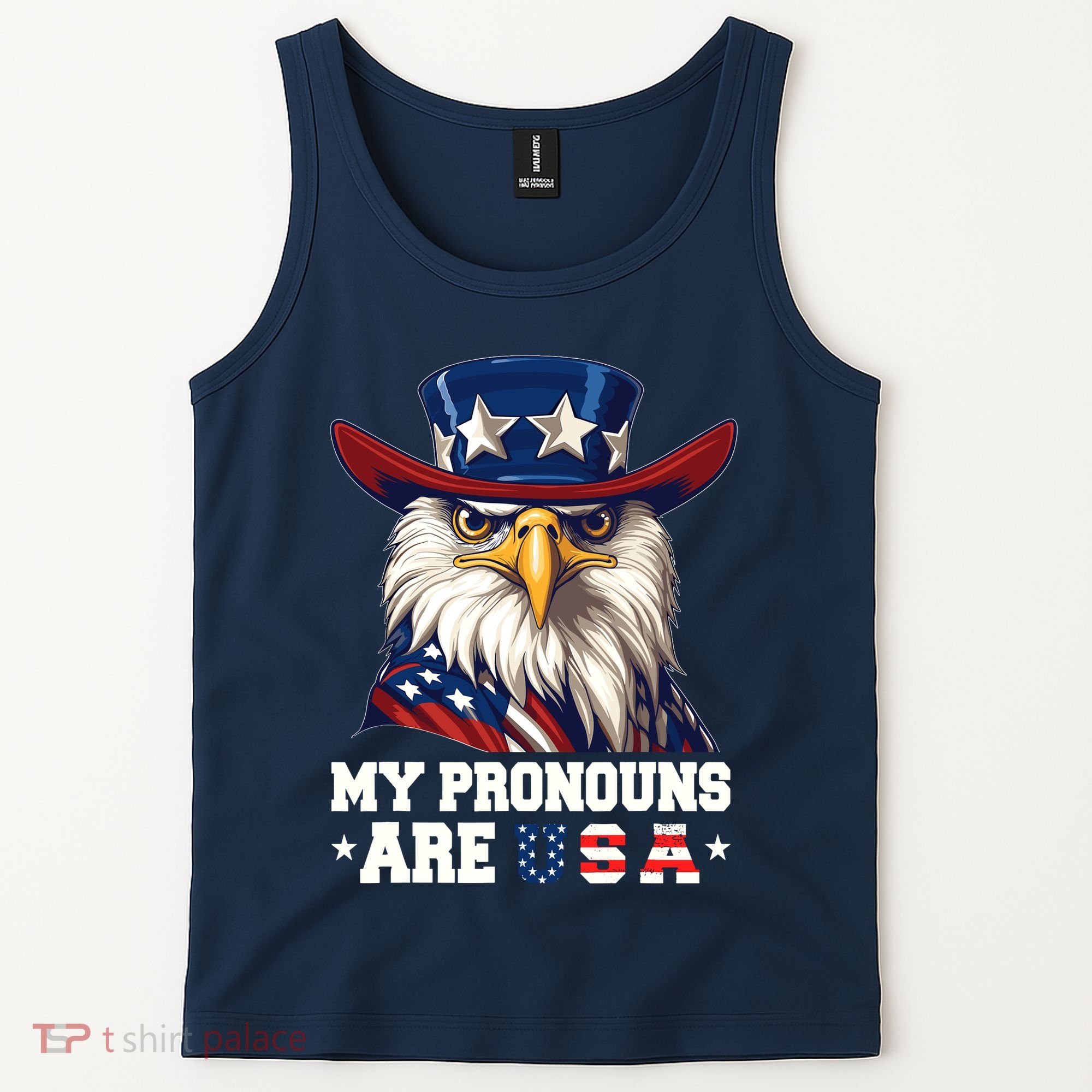 My Pronouns Are Usa Funny Eagle 4 July American Tank Top