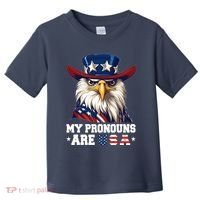 My Pronouns Are Usa Funny Eagle 4 July American Toddler T-Shirt thumb 0