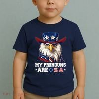 My Pronouns Are Usa Funny Eagle 4 July American Toddler T-Shirt thumb 2