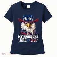 My Pronouns Are Usa Funny Eagle 4 July American Women's T-Shirt thumb 0