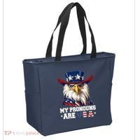 My Pronouns Are Usa Funny Eagle 4 July American Tote Bag thumb 2
