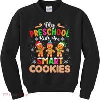 My Preschool Are Smart Cookies Christmas Gingerbread Funny Teacher Kids Sweatshirt thumb 0