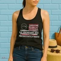 My Pronouns Are Prosecute Fauci Political American US Flag  Women's Tank Top thumb 2