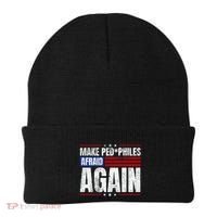 Make Pedophiles Afraid Again Funny Political Election Beanie thumb 0