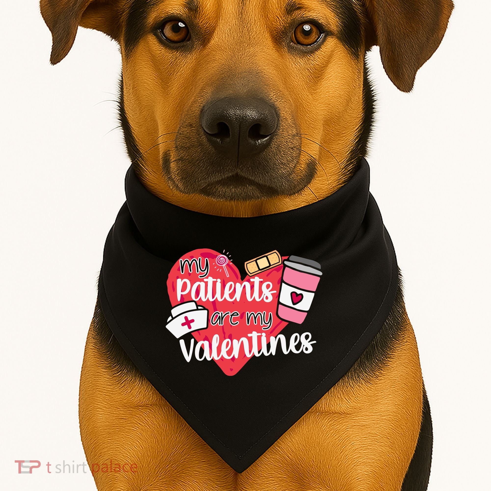 My Patients Are My Valentines Cute Nurse USA-Made Doggie Bandana
