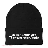 My Pronouns Are This Generation Sucks Beanie thumb 0