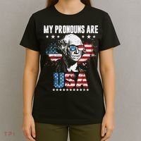 My Pronouns Are USA George Washington 4th Of July US American Flag T-Shirt thumb 4