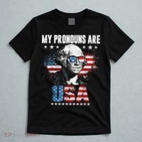 My Pronouns Are USA George Washington 4th Of July US American Flag T-Shirt thumb 5