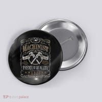 Machinist Patriotic American 100 Proof Button thumb 0