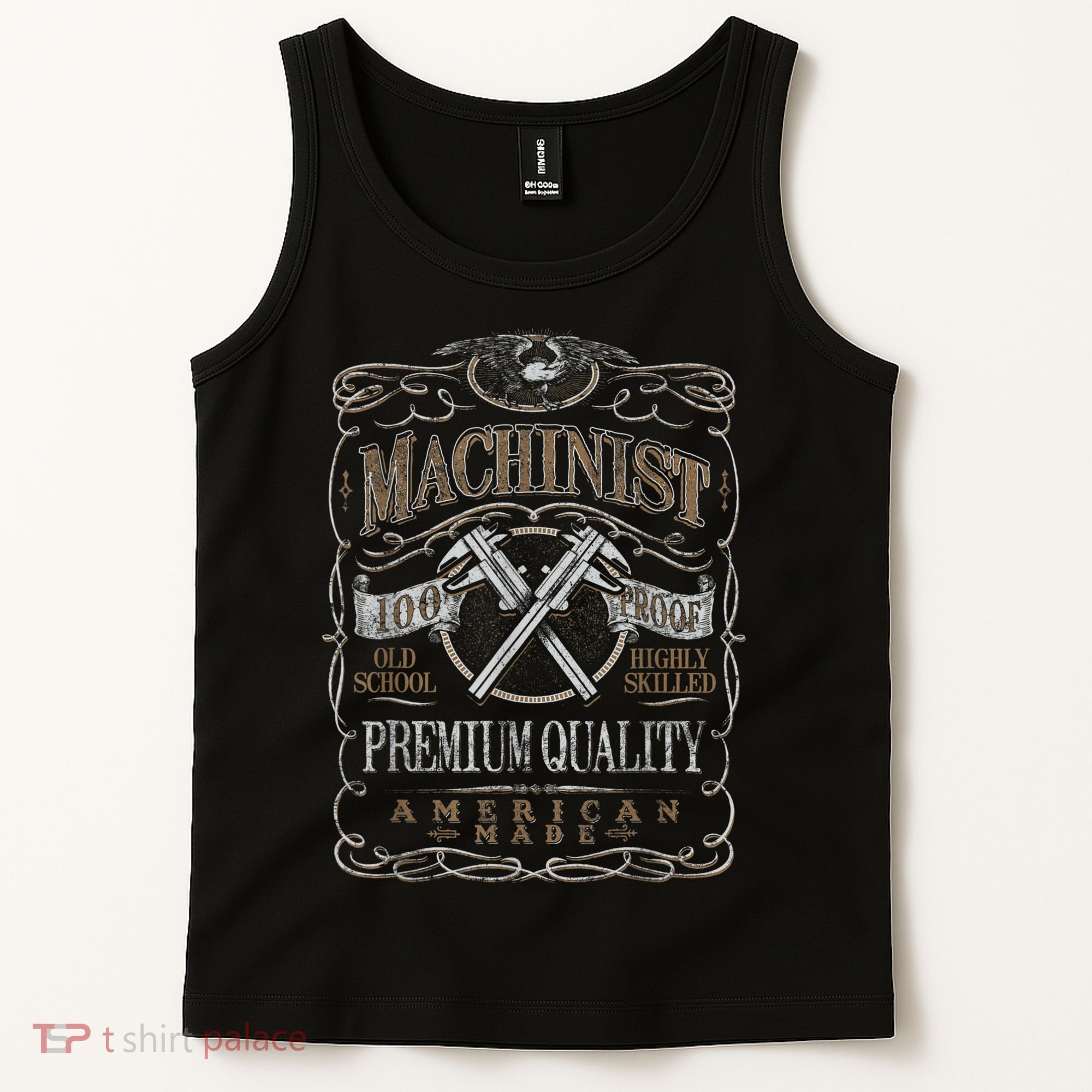 Machinist Patriotic American 100 Proof Tank Top