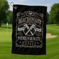 Machinist Patriotic American 100 Proof Golf Towel thumb 1