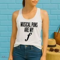 Musical Puns Are My Forte Band Instrument Fun Music Women's Tank Top thumb 2