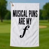 Musical Puns Are My Forte Band Instrument Fun Music Golf Towel thumb 1