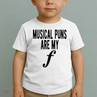 Musical Puns Are My Forte Band Instrument Fun Music Toddler T-Shirt thumb 2