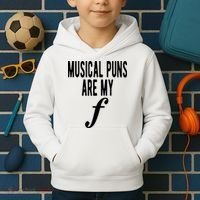 Musical Puns Are My Forte Band Instrument Fun Music Kids Hoodie thumb 2