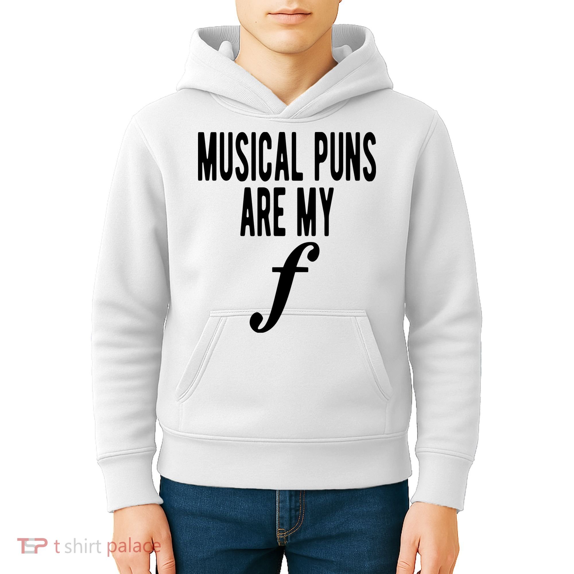 Musical Puns Are My Forte Band Instrument Fun Music Kids Hoodie