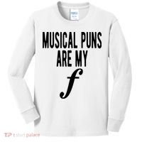 Musical Puns Are My Forte Band Instrument Fun Music Kids Long Sleeve Shirt thumb 0