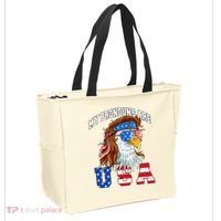 My Pronouns Are Usa Eagle American Tote Bag thumb 2