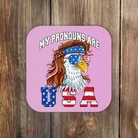 My Pronouns Are Usa Eagle American Coaster thumb 0