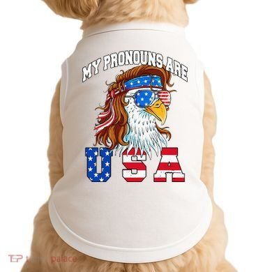 My Pronouns Are Usa Eagle American Doggie Tank