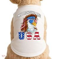 My Pronouns Are Usa Eagle American Doggie Tank thumb 0